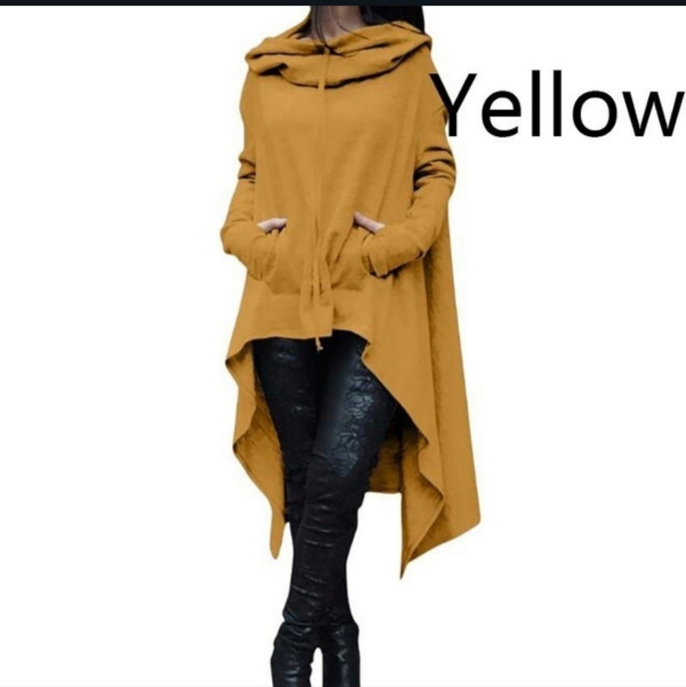 Yellow pullover long at back